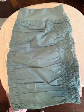 XCVI Olive Green Ruched Pencil Skirt